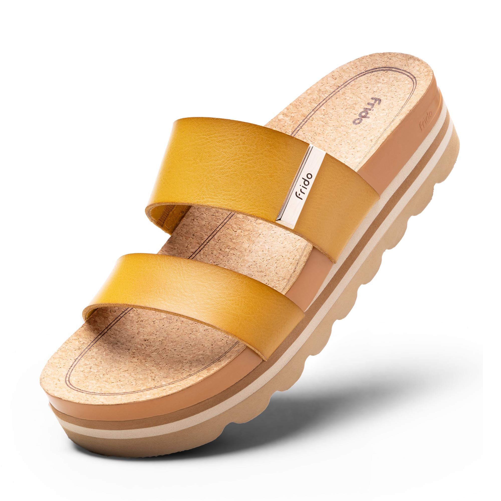 frido Women's Arch Support Wedge Sandals, Orthopedic Cushioned Platform Heels with Anti-Slip Sole, Comfortable Slip-On Footwear for Office, Travel, Daily Wear & Long Standing | Available in 3 Style- Buckle Strap, Velcro Strap & Classic Styles-picture-0