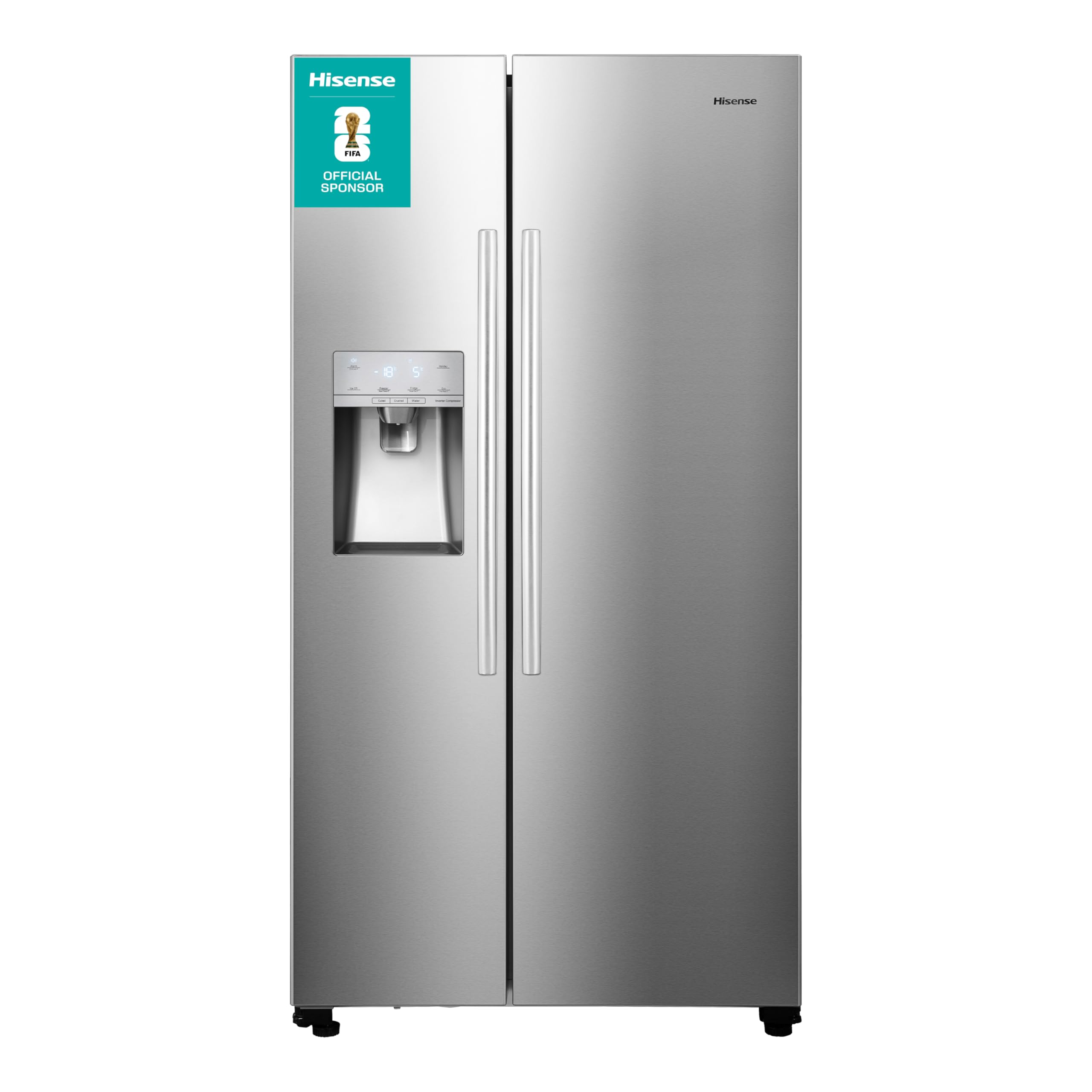 Hisense RS694N4ICE Freestanding American Side-by-Side Fridge Freezer - Total No Frost - Plumbed Water and Ice Dispenser - 562 liters - Stainless Steel - E Rated