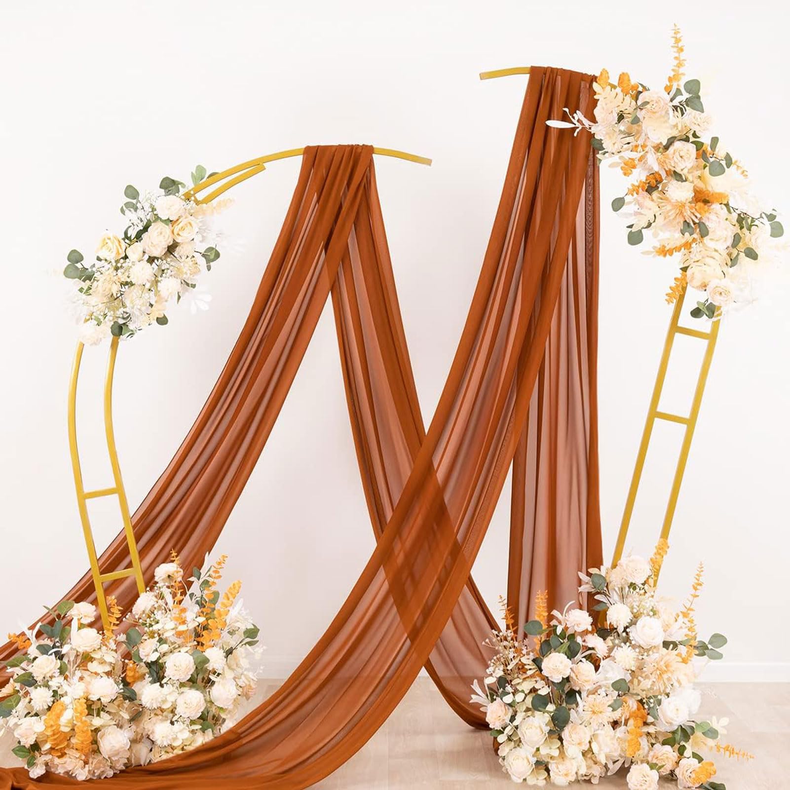 HUHJYUGE Lot de 1 Mariage Arche Tenture, Mariage Voilage Drapés en Mousseline Élastique, Rideau Voilage Tulle Suspendue, pour Décoration de Mariage Toile de Fond Rideau de Gaze (9 600cm)
