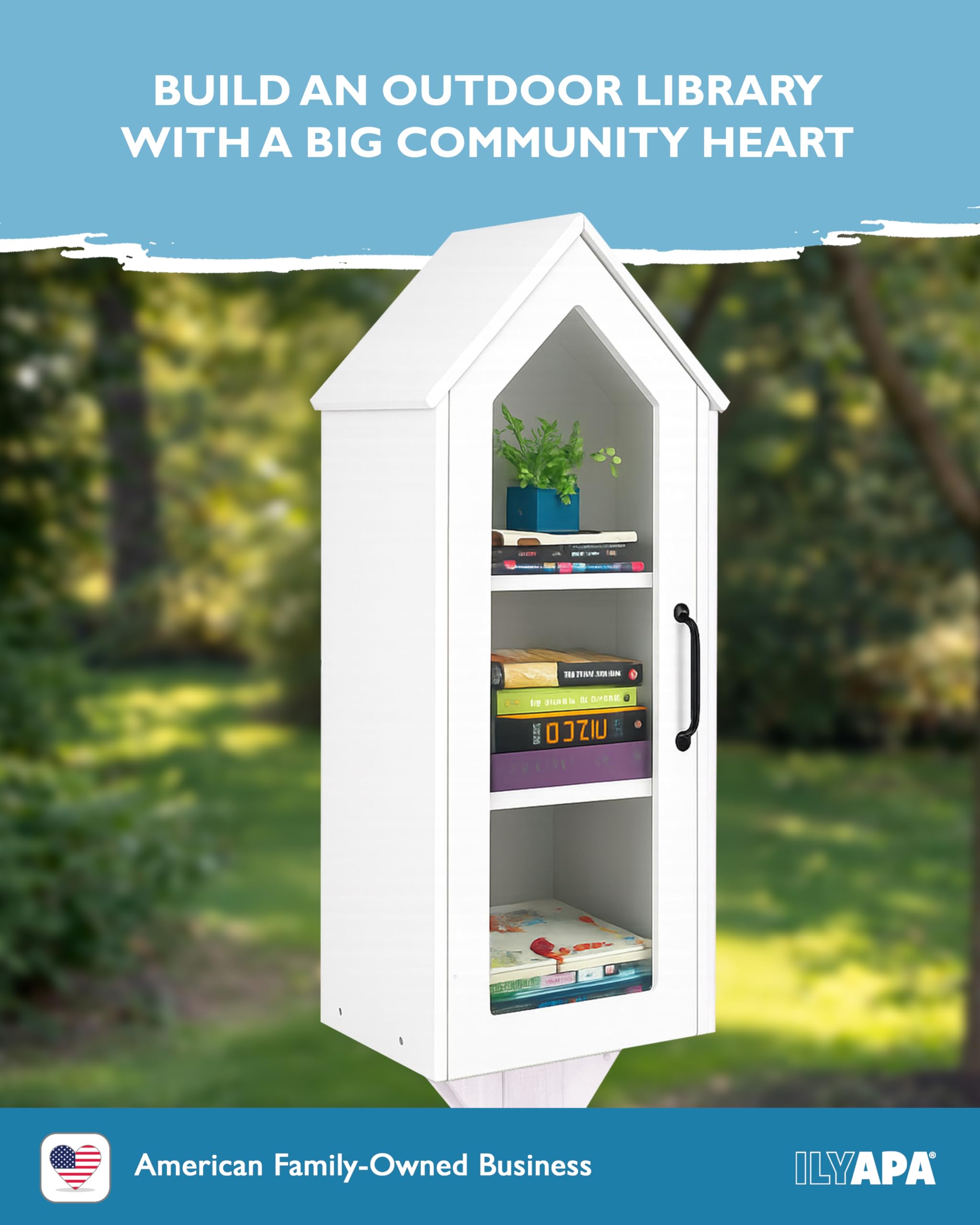 Amazon.com: Ilyapa Little Library Box Outdoor - 14x12x35 Inch