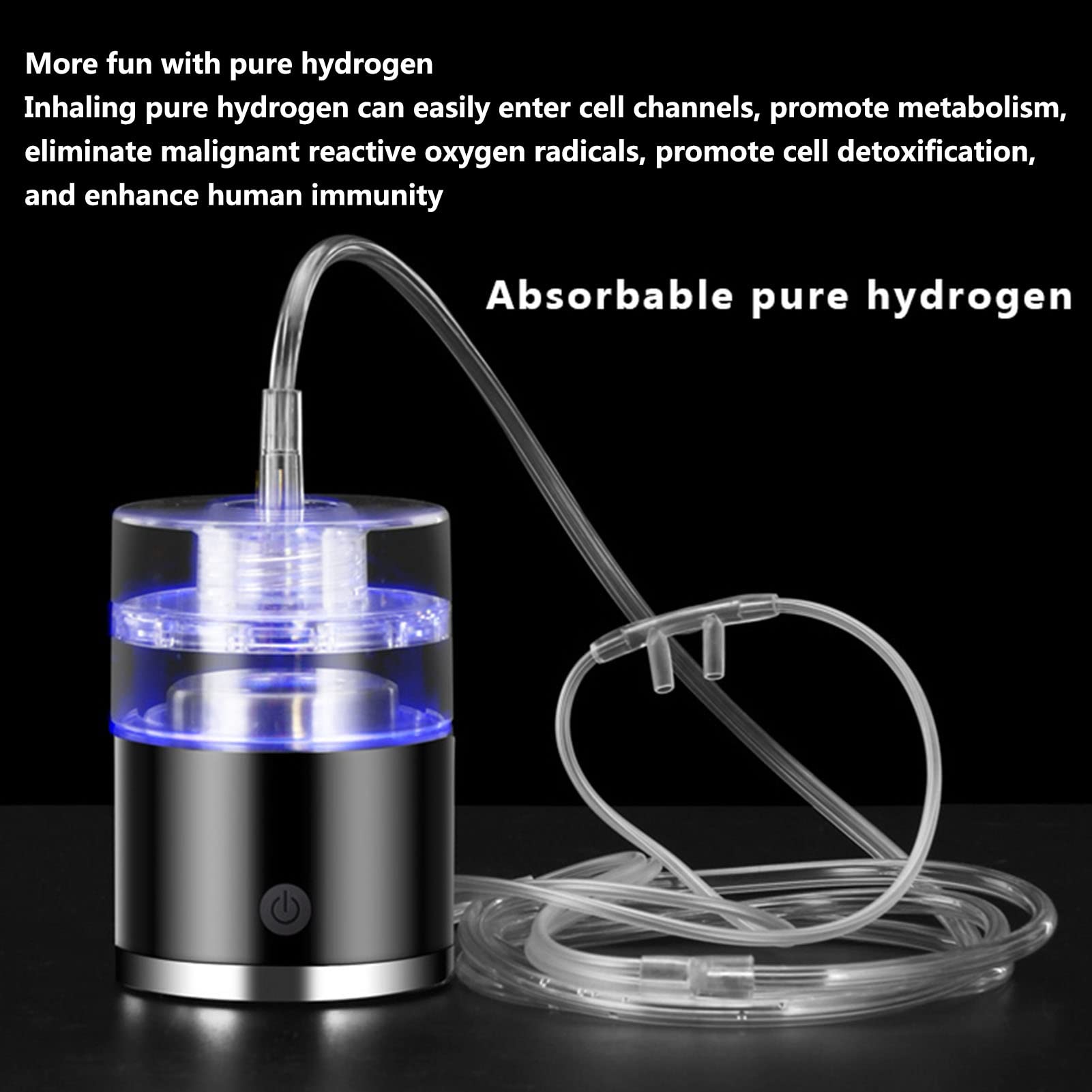 PAHION Przenośna butelka na wodę 3 w -1, bogaty w wodór jonizator wody, 3 min dla 1400 PPB+, z adapterem do inhalatora, pudełko prezentowe, 360 ml do codziennego użytku i podróży