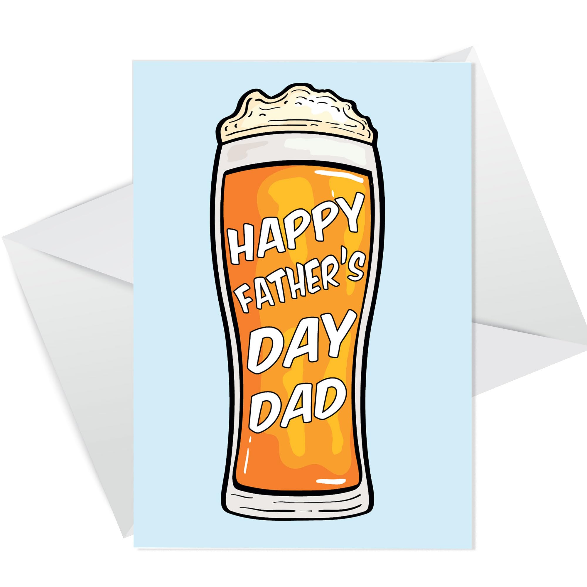 RED OCEAN Novelty Happy Fathers Day Cards for Dad, Dad Father's Day Card from Son Daughter, Beer Card, Funny Card For Dad, Fathers Day Card, A6 Card With Envelope, Dad Cards, Funny Card For Him