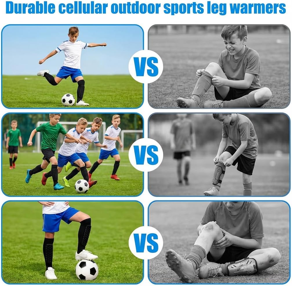 Soccer Shin Guards-2 Pairs Shin Pads for Kids Adults Teens,Shin Guards Soccer Calf Compression Sleeve with Honeycomb Pads,Lightweight Shin Protective Gear for Football,MTB,Baseball Soccer for Boy,Girl