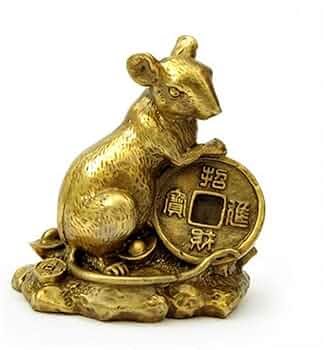 Amazon.co.jp: 鼠 ネズミ 銅製 金運アップ 開運 お守り 風水置物