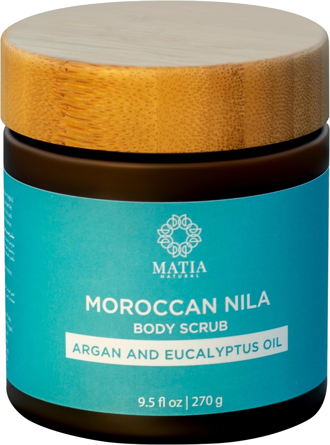MATIA NATURAL Moroccan Nila Scrub & Face Mask | Natural Exfoliating Scrub for Women and Men | Infused with Shea Butter,Argan Oil & Eucalyptus | Vitamin E & Moroccan Nila Powder