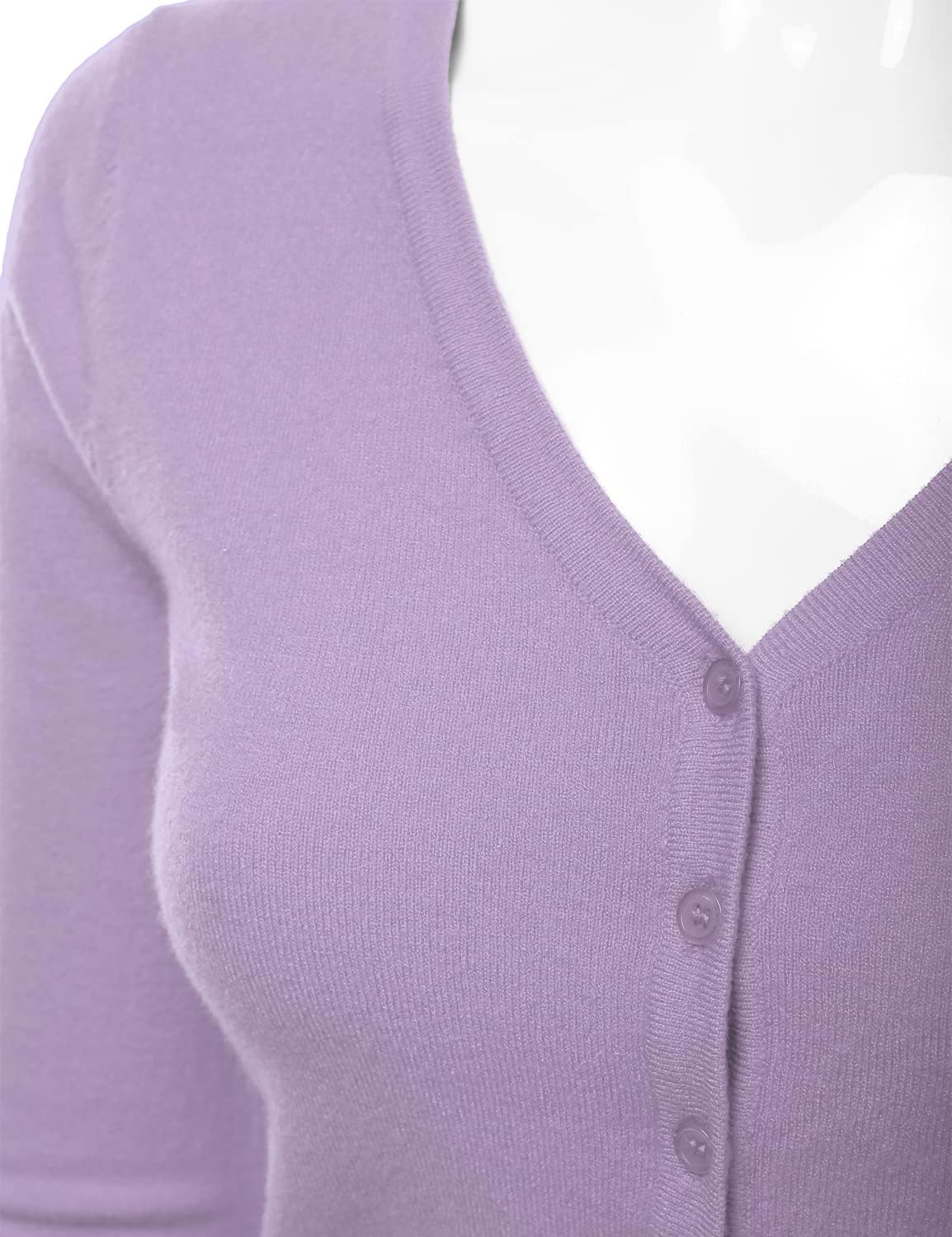 Women's 3/4 Sleeve V-Neck Button Down Knit Sweater Soft Cardigan (S-XXL) - Image 4