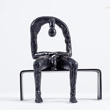 9.8 Bronze Melancholy Statue Sculpture, Modern Abstract Thinker Grief & Emptiness Art Sculpture Decorations Collectible Bronze Statue for Home Decor
