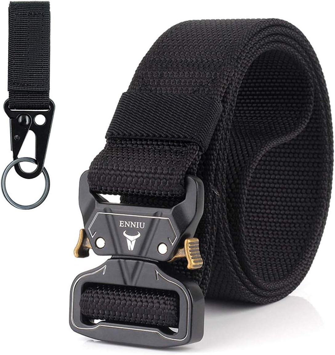 Hairwilly Tactical Belt，1.9"/1.7"/1.5" Quickly Unlock Multifunction Zinc Alloy Buckle Nylon Material Belts