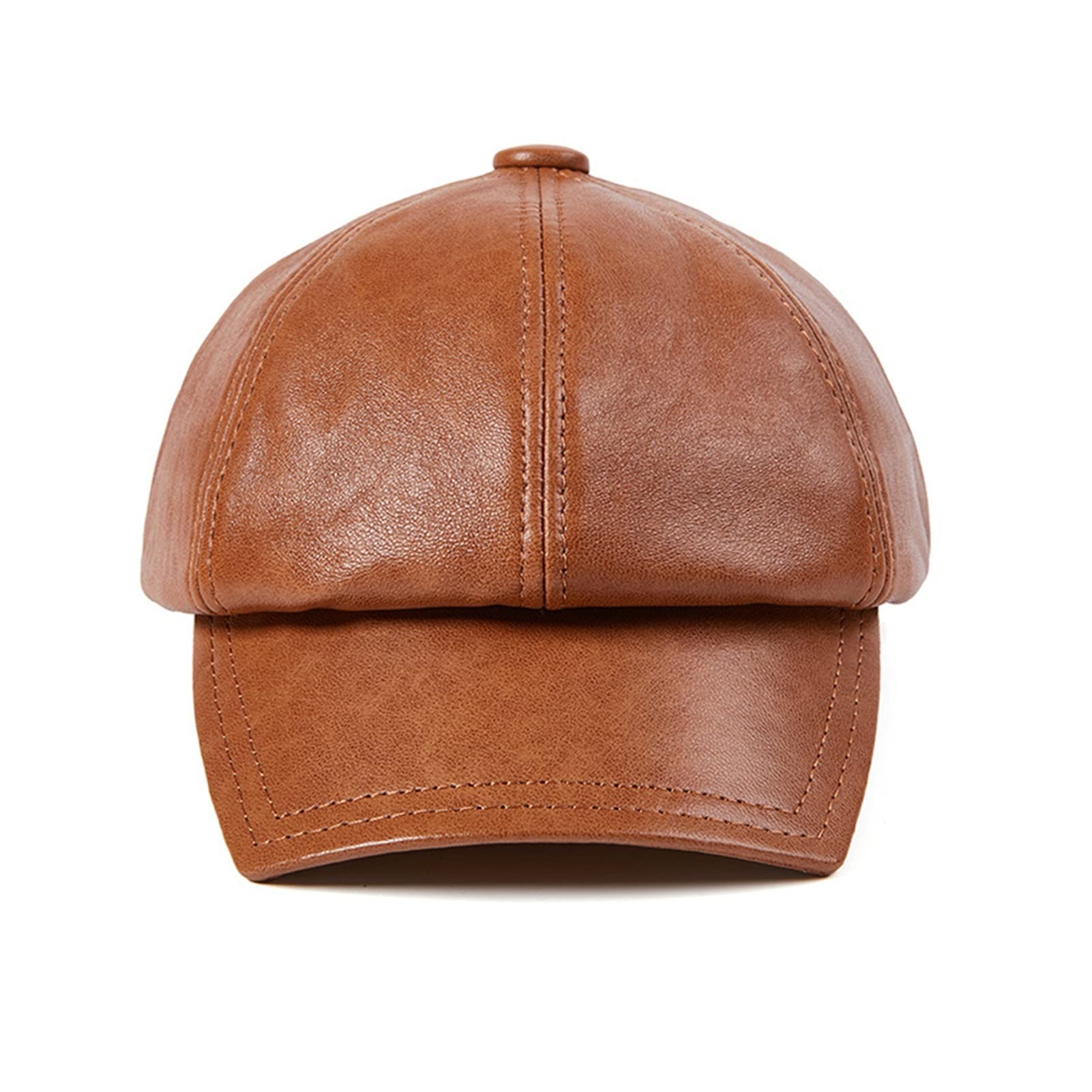Newsboy Cap Real Leather Hat Mens Winter Czapki Czarny Brązowy Beige Beret