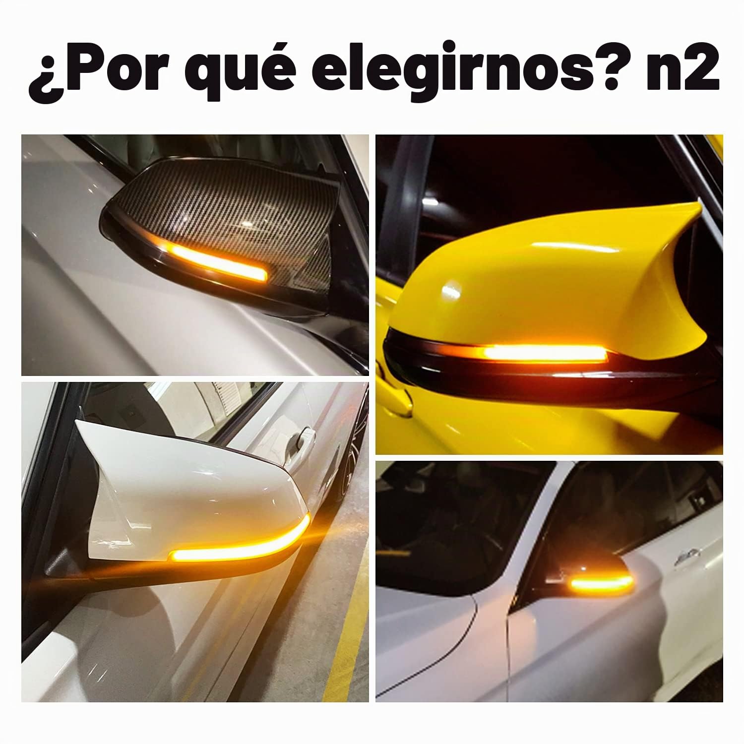 WinPower LED Dinámica Luces señal giro Indicador de espejo retrovisor Espejo lateral Intermitente Compatible con BMW F20 F21 F22 F23 F30 F31 F34 F32 E84, 2 Piezas