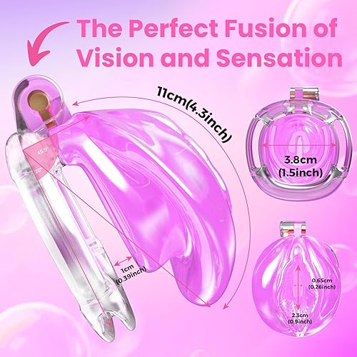 Miniatura 5 de Jaula de castidad de silicona masculina  4 tamaños de anillos de aplicación flexible, 2 tipos de jaula de pene cómoda, 3D realismo micro jaula de