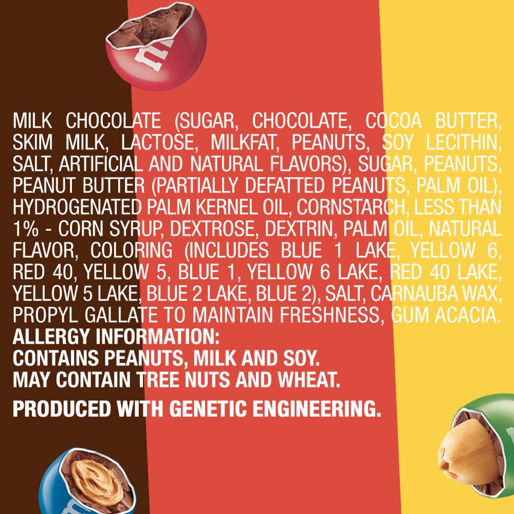 M&M’S Classic Chocolate Candy Mix of Peanut, Peanut Butter & Milk Chocolate, Sharing Size, 8.3 oz Bags (Pack of 8)