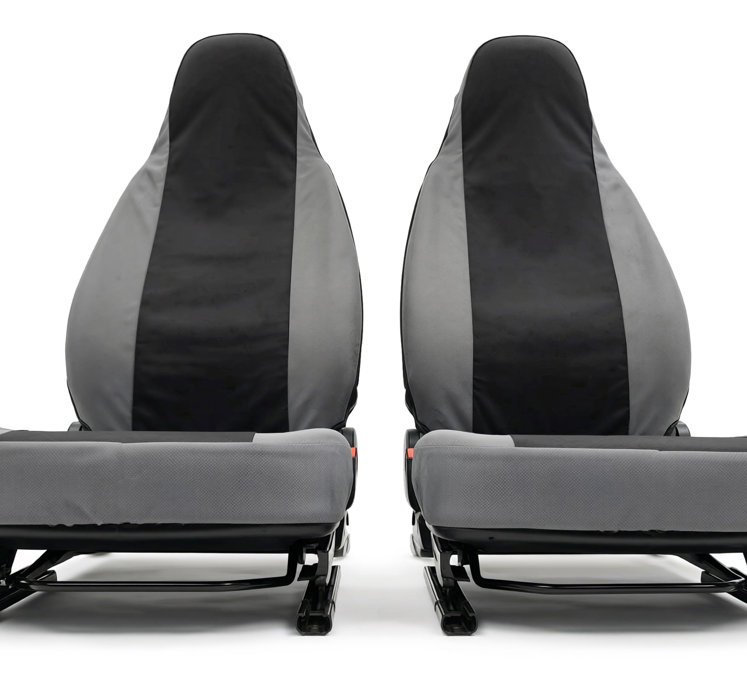 Auto Accessori Lupex Coprisedili auto compatibili con Smart Fortwo, Tessuto Policotone, Coppia Anteriore (Nero - Grigio Scuro)