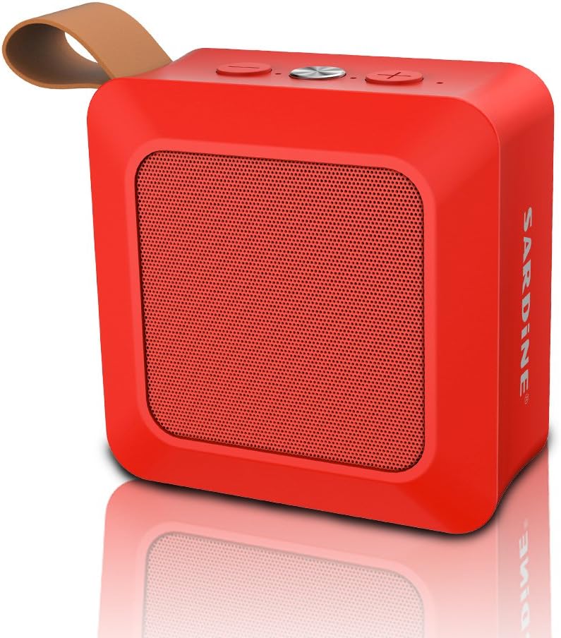 SARDiNE Portable Wireless Bluetooth Speakers 4.2, HD 3W Small Wireless Speaker, tf Card, 6 Hours Playtime, Works for Apple iPhone, iPad, Samsung GALAXY Series (Red)