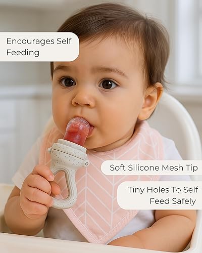 Miniatura 4 de Hippypotamus Alimentador de alimentos para bebés y bandeja para congelador, alimentador de frutas de silicona, juguetes para dentición para