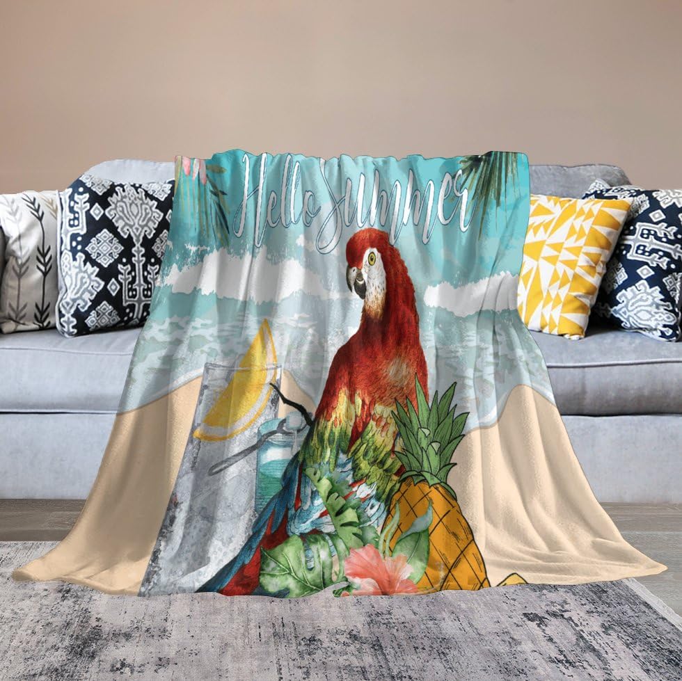 Couverture douce Hello Summer 127x152 cm motif perroquet - 6