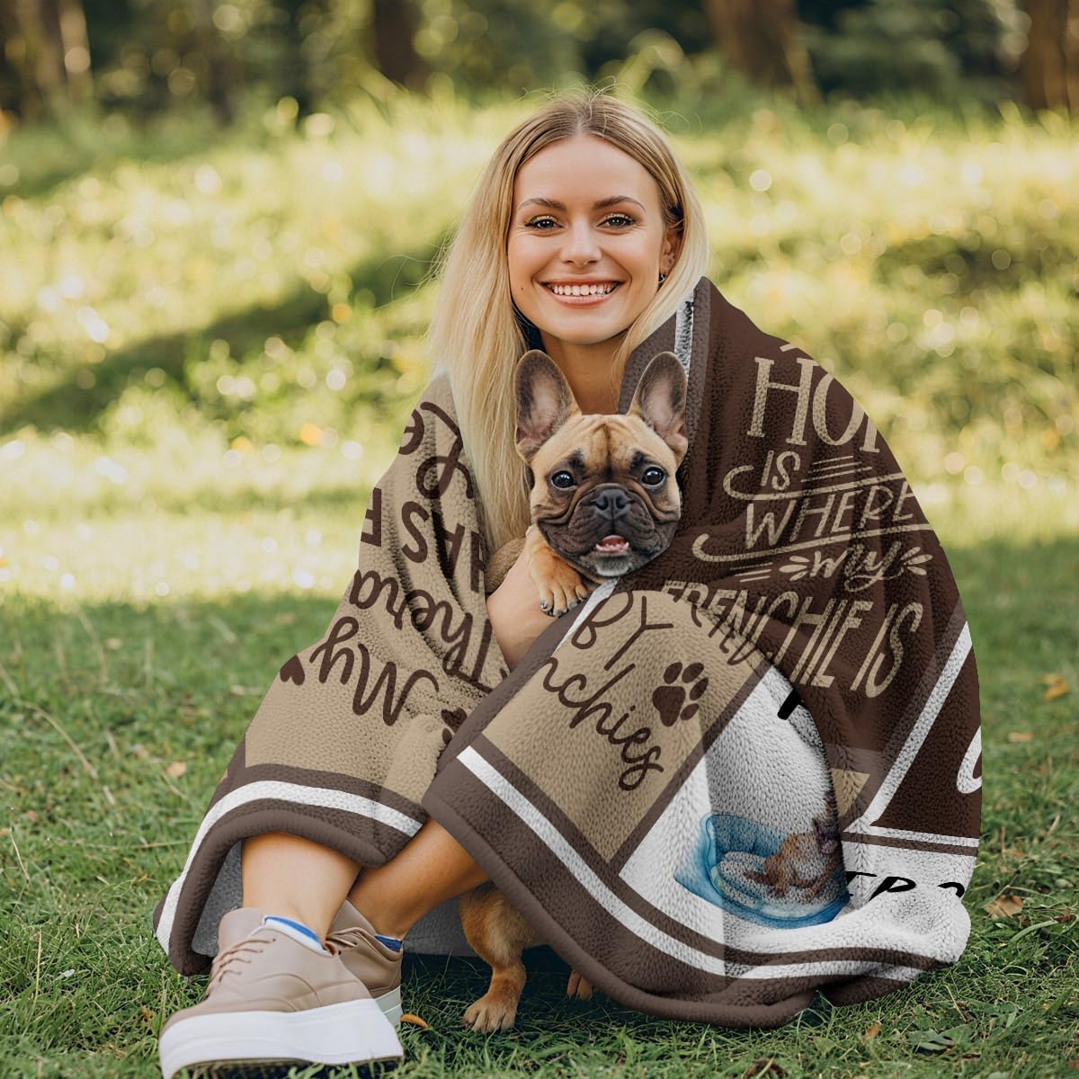 puekrtoa French Bulldog Gifts Blanket, French Bulldog Gift for Women/Lovers/Owners, Frenchie Bulldogs Mom Present Ideas, Frenchie Themed Throw Blanket 60"X50" - Image 2