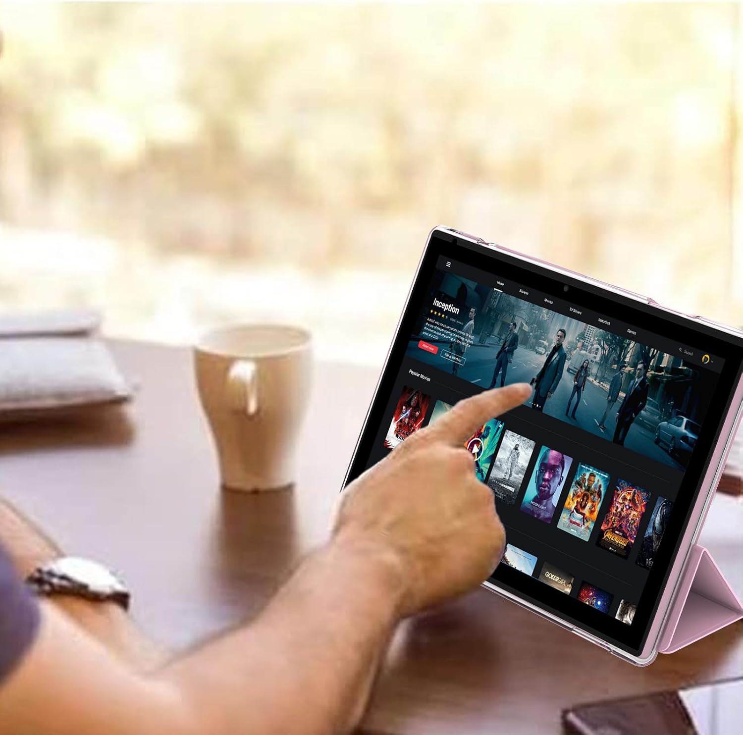 Android 14 Tablet, 10 inch Tablets with Case, 8GB RAM+64GB ROM/1TB Expandable, 1.8Ghz Quad-core Processor, 1280*800 IPS HD Tablet, 2MP+8MP Dual Camera, 6000mAH Battery, 2.4G/5G Wifi 6 BT 5.0 Tab Pink image 6 of 7 B0DG5JF189