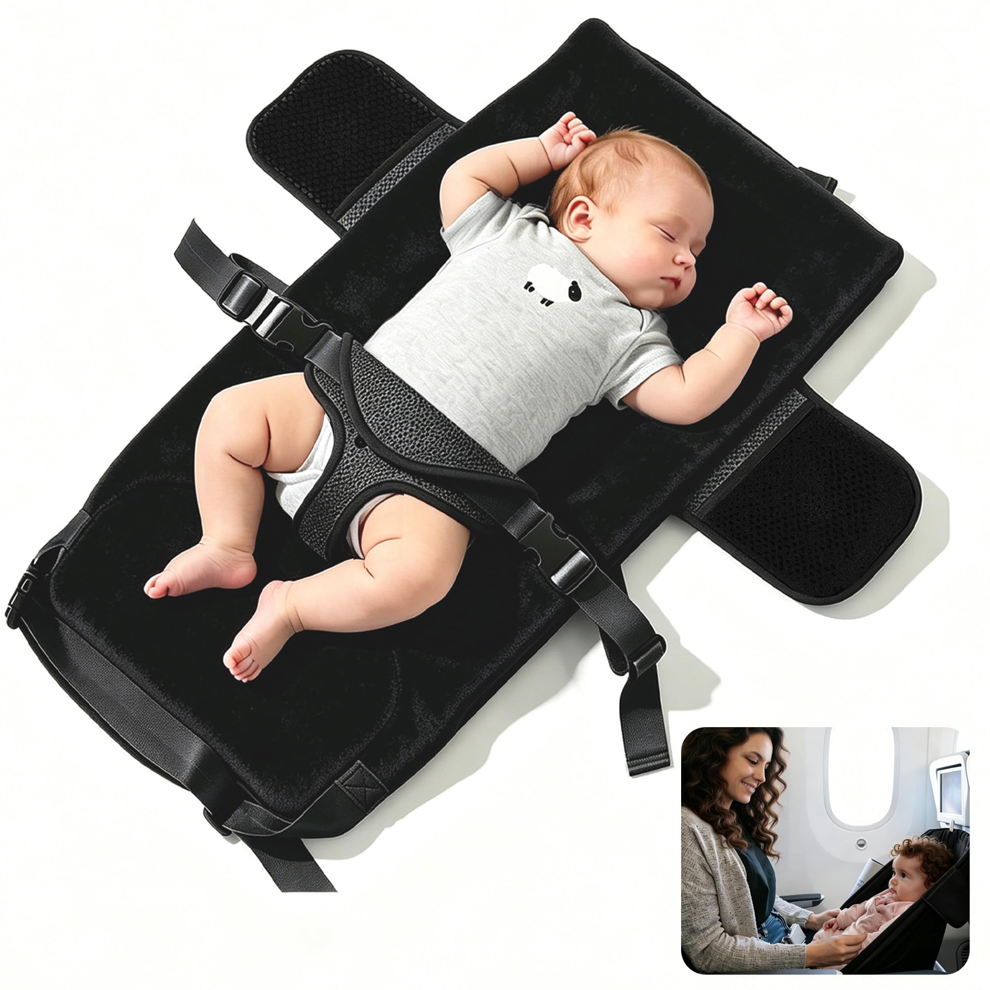 Photo 1 of Toddler Airplane Bed, 1-12 Months Old Baby Travel Essentials for Flying, Portable Baby Airplane Bed for Flight, Suitable for Airplanes