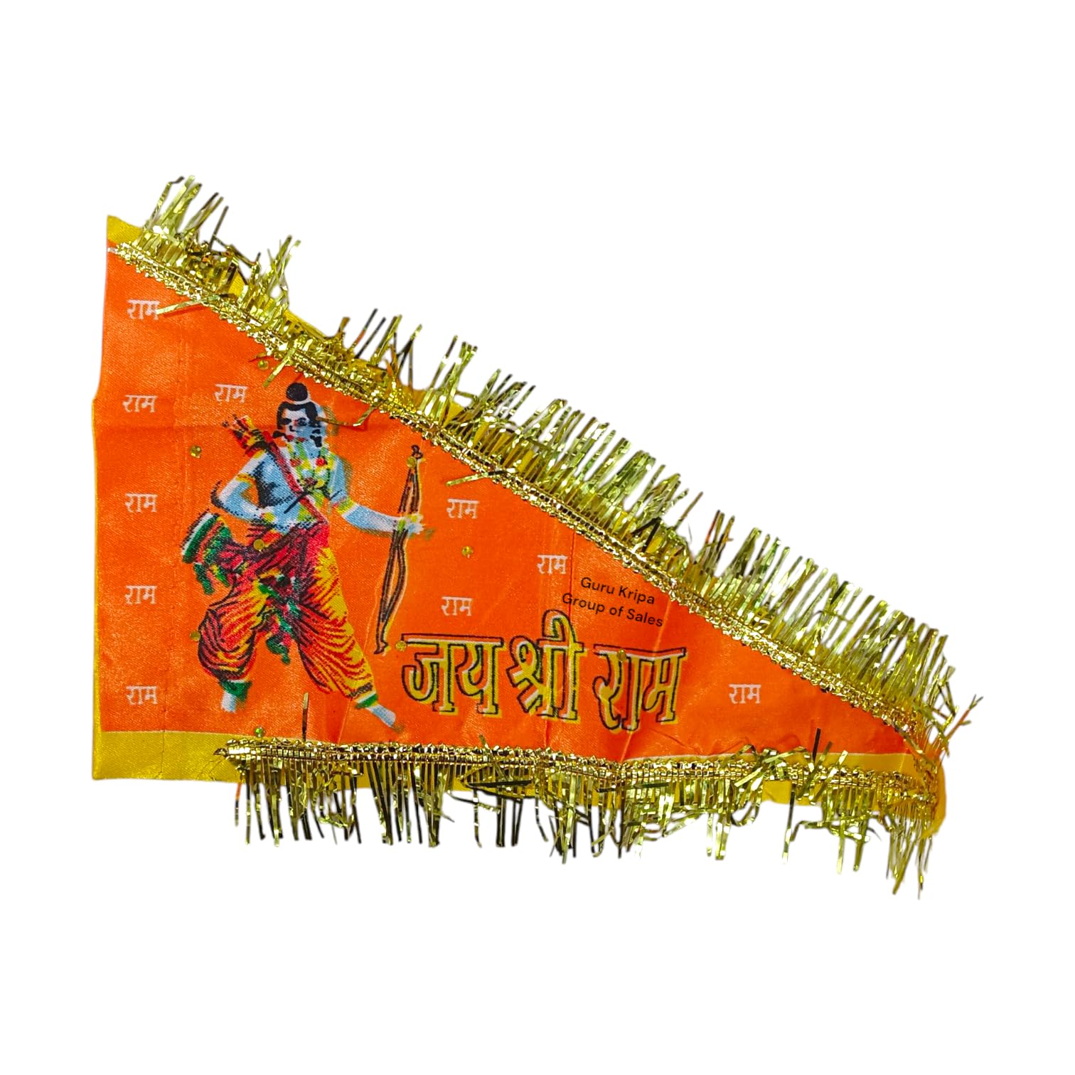 Shri Ram Ji Flag | Ramlalla Jhanda | Shri Ram Pataka | Ram Ji Ka Jhanda | Bhagwa Jhanda | Color Bhagwa (Saffron) | Size 0 No. 8"x15" Inches-image-15