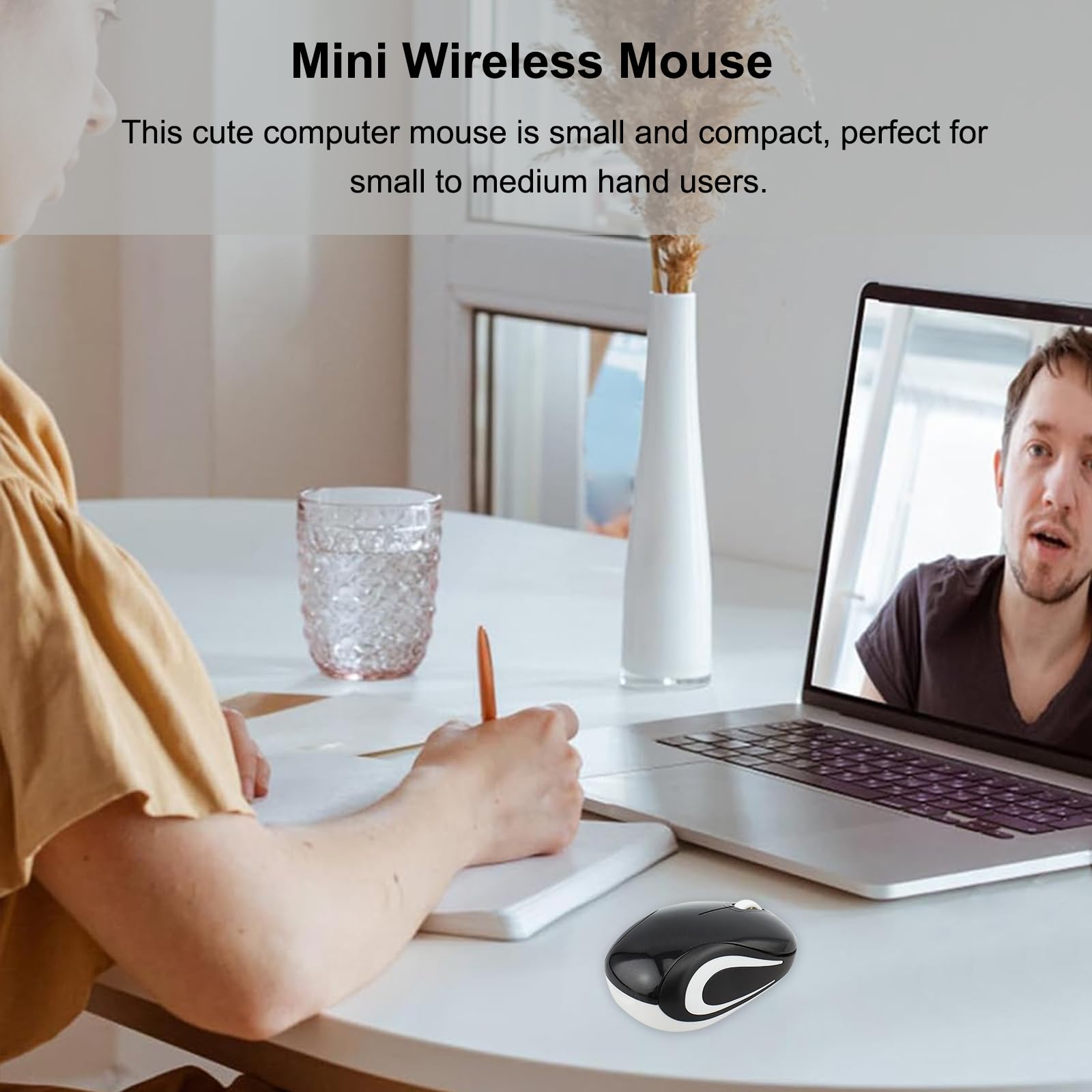 Mini mouse wireless carino mouse per computer portatile compatto portatile compatto da viaggio USB ottico 3 pulsanti 1000 DPI mouse cordless per computer portatile PC notebook MacBook regalo per