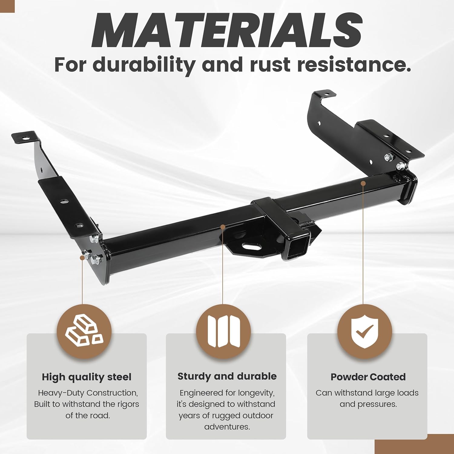 KUAFU 2 Inch Class 3 Trailer Hitch Compatible with 1996-2023 Chevrolet Express 1500 2500 3500 GMC Savana 1500 2500 3500 Towing Hitch Mount Receiver