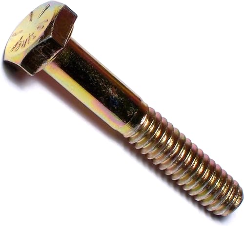 Miniatura 18 de 014973253592 Tornillos hexagonales gruesos de grado 8, 1/2-13 x 4, pieza-4, amarillo