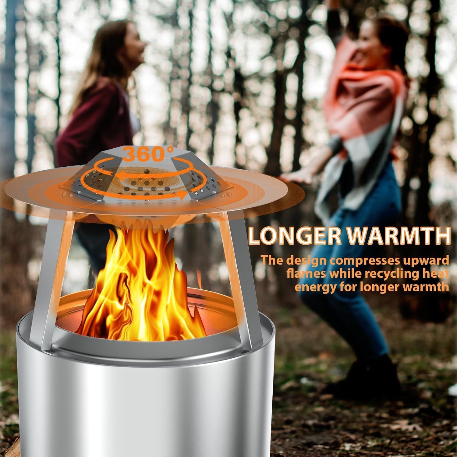 FirePit Heat Deflector for Solo Stove Ranger 15", Portable Heat Diffuser with Carrying Handles for Solo Stove Ranger, 15 Inch Stainless Steel Heat Deflector for 15 Inch Fire Pit Accessory