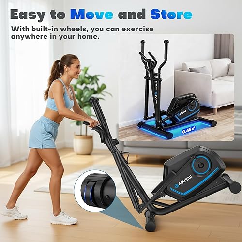 Miniatura 7 de Elliptical Exercise Machine, 16-Level Magnetic Resistance Elliptical Machine for Home Trainer with Hyper-Quiet Drive, 15.5IN Stride, LCD Monitor &