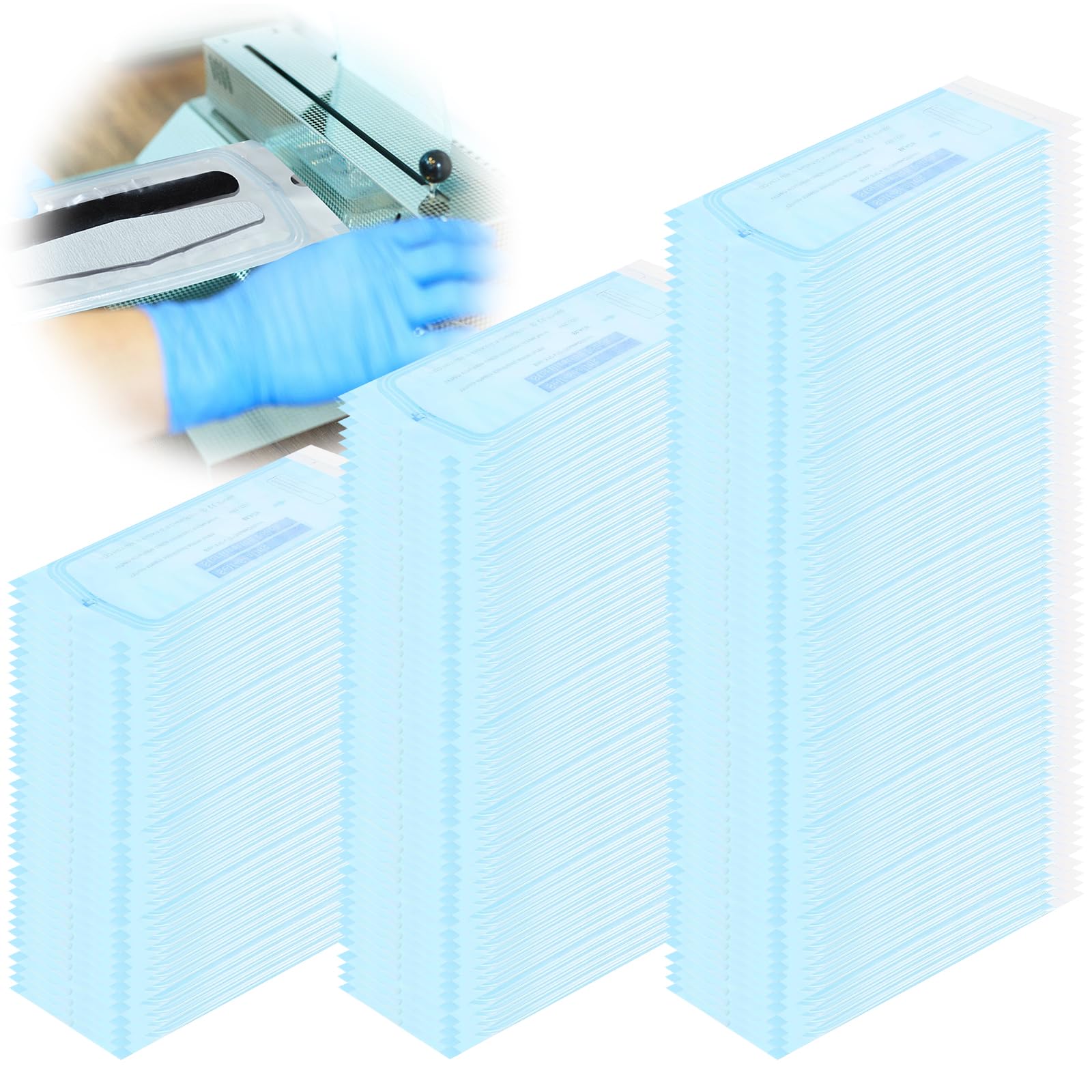 400 sacchetti per sterilizzazione autosigillanti: 90 mm x 260 mm, sacchetti per sterilizzazione monouso, sacchetti per sterilizzazione, sacchetti per sterilizzazione, sacchetti per
