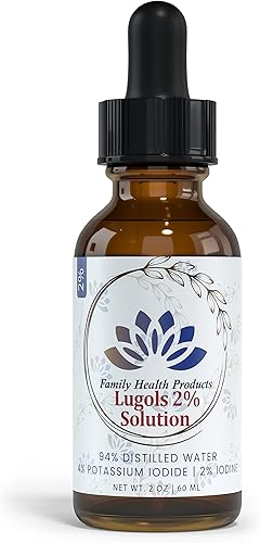 Solución de yodo Lugols 2% 2 onzas Gotas de yodo líquido y solución de yoduro por Family Health Products