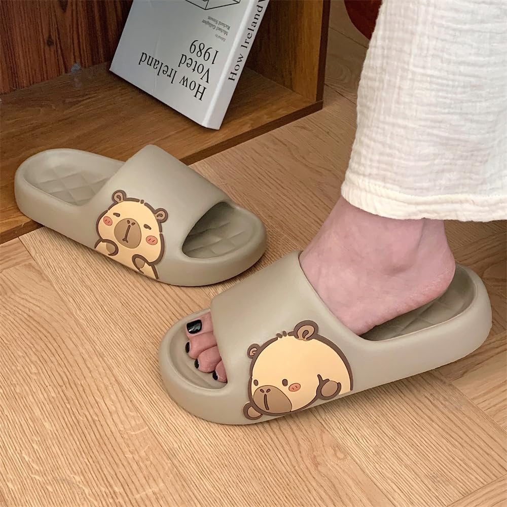 Men's and Women's Capybara Slides,Cute Capybara Slippers for Indoor Outdoor,Non Slip Quick Drying Shower Shoes,Comfort Cloud Slides Sandals - Image 2