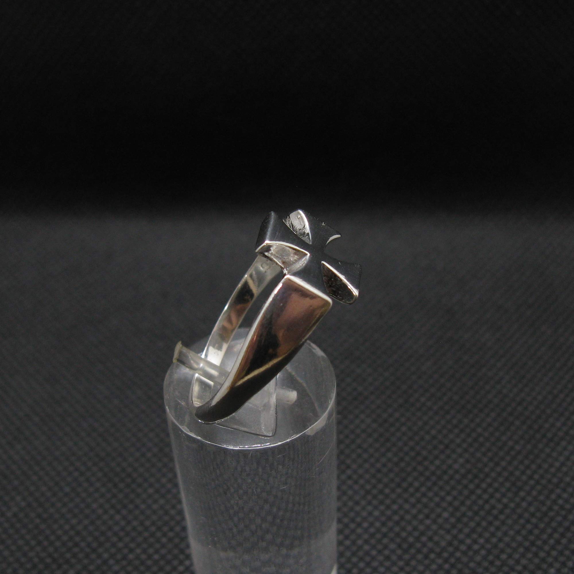 Echte Sterling Silber Herren Ring Kreuz Massiv Gestempelt 925 Komfort Passform