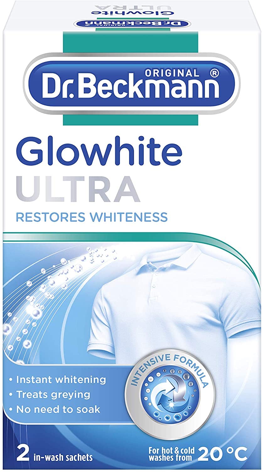 Glowhite ULTRA | Restore White Laundry | Treat Greying | Instant Whiteness | 2 In-Wash Sachets