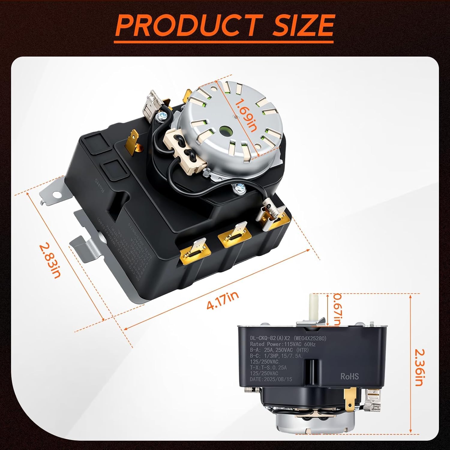 Upgraded WE04X25280 234D2377P005 Dryer Timer Compatible with GE Hotpoint Dryer Timer Replacement, TMD1EM35 Dryer Parts for GTD33EASK0WW GTX22EASK0WW GTX33EASK0WW HTX21EASK0WW