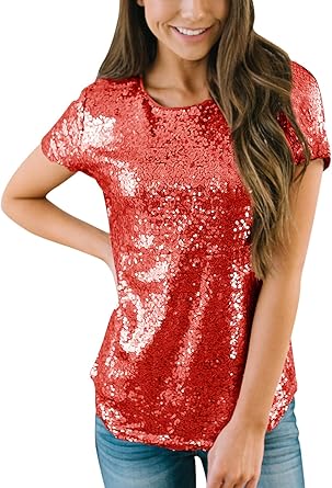 Short sleeve sparkly top Clearance