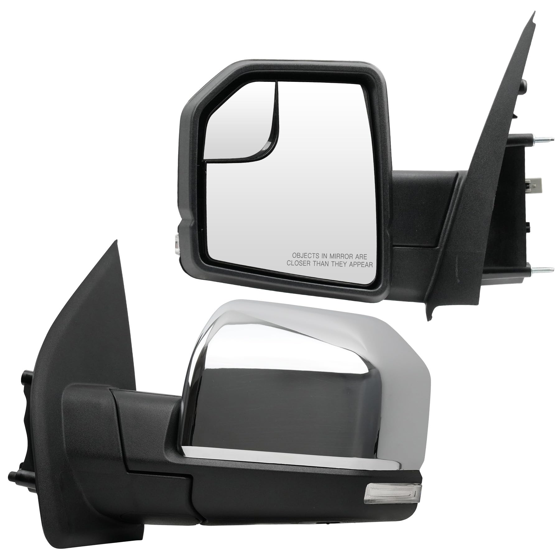left side mirror for ford f150 2015 2016 2017 2018 2019 2020 driver side view mirrors with heated power mirror glass, turn signal light and blind spot glass, 6 pins