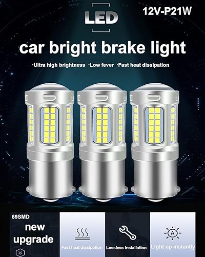 Miniatura 8 de Paquete de 10 bombillas LED superbrillantes 1156 1141 1003 BA15S para automóviles 12V sin polaridad 39-SMD chipsets LED con proyector para luces