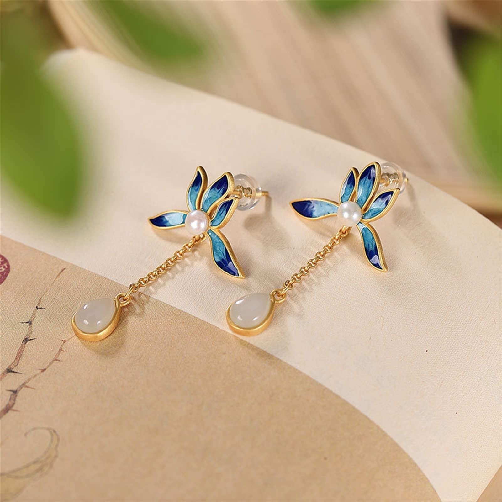 Pendientes de plata S925 bañados en oro para mujer Pendientes de plata para novia