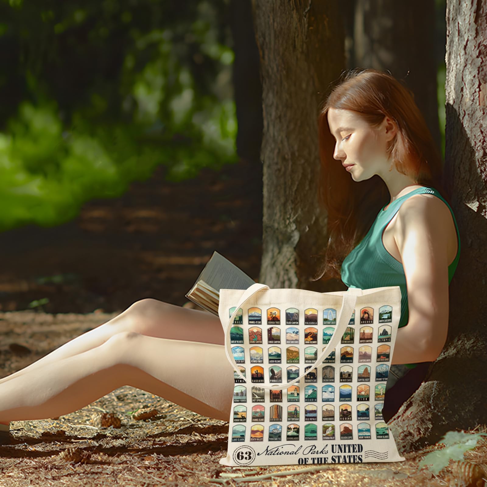 Familavida 63 National Parks Illustrated Tote Bag 100% Cotton Natural Canvas Bag Ideal Gifts for National Park Lovers Outdoor Adventures and Everyday Use - Image 7