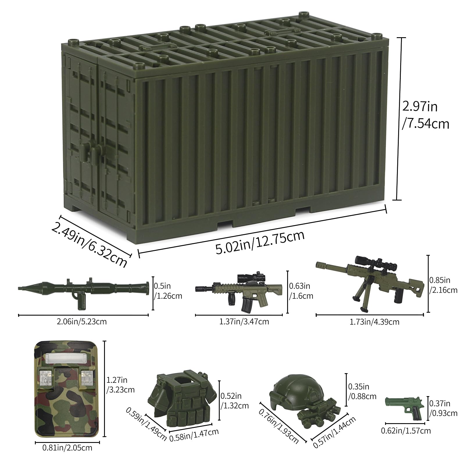 Amazon.com: Feleph Military Weapon Pack 325 PCS Army Brick