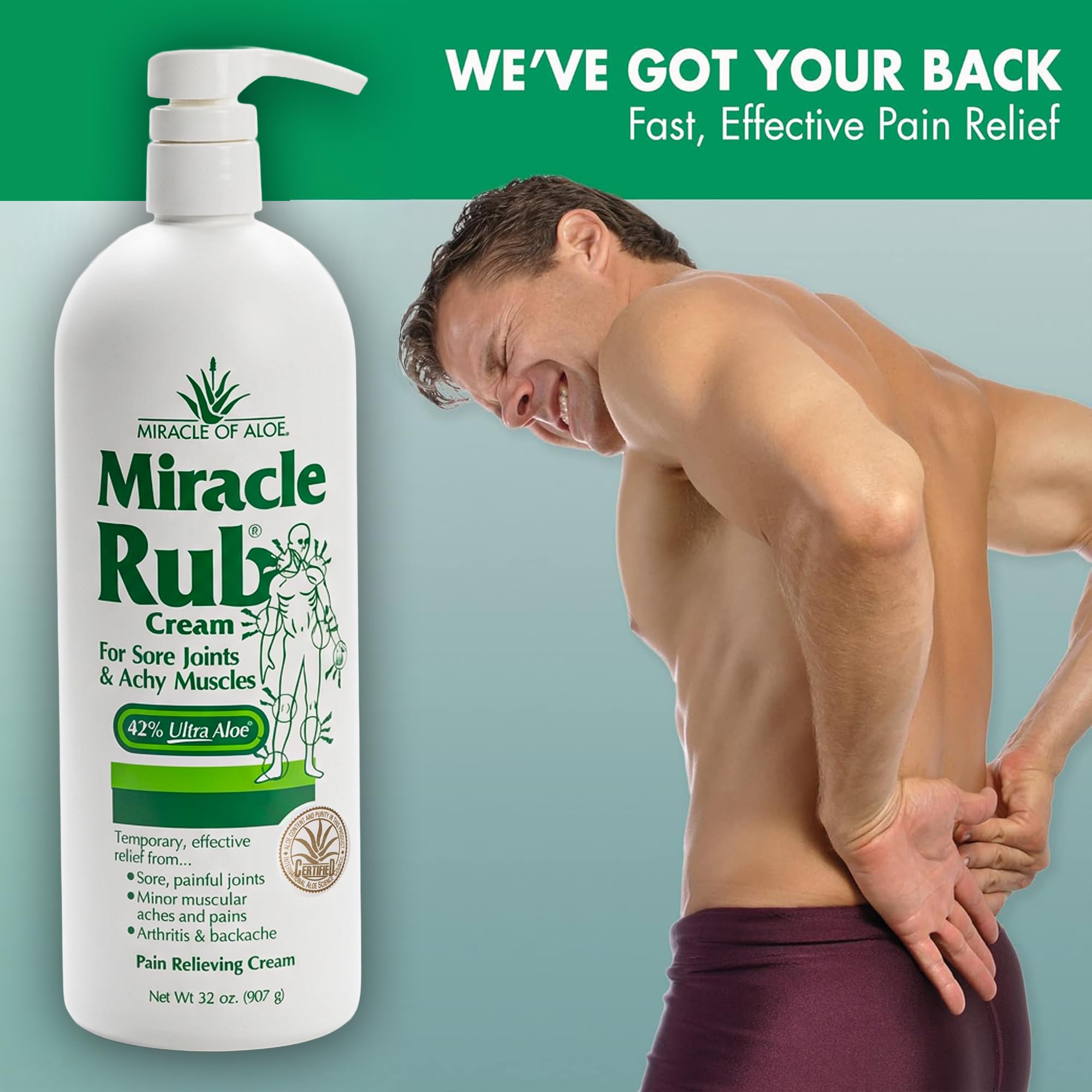 Miracle of Aloe Miracle Rub Pain Relief Cream 32 Oz, Arthritis & Joint Pain — Amazon image 3