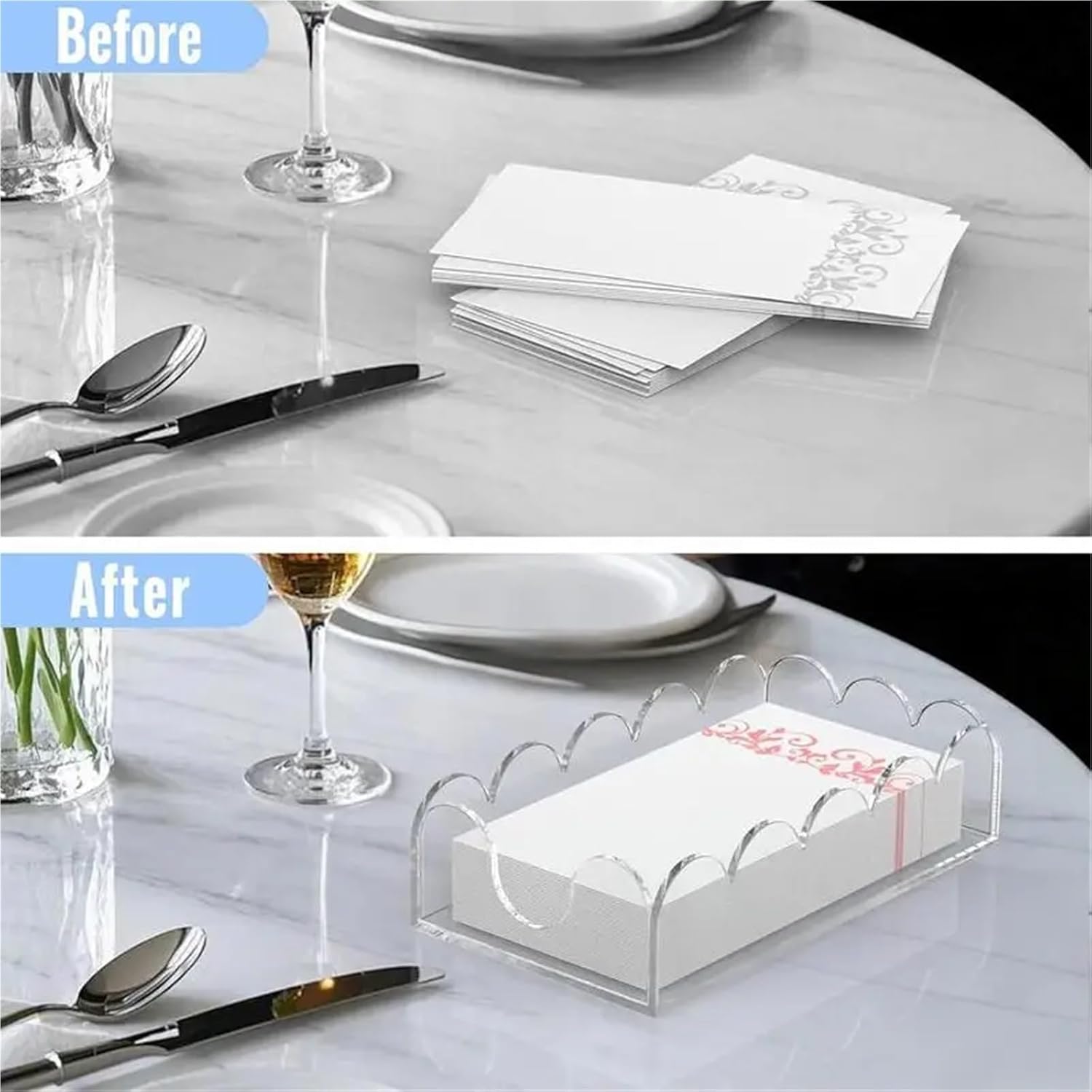 Acrylic Napkin Holder 2pc Cocktail Napkin Holder Transparent Tray