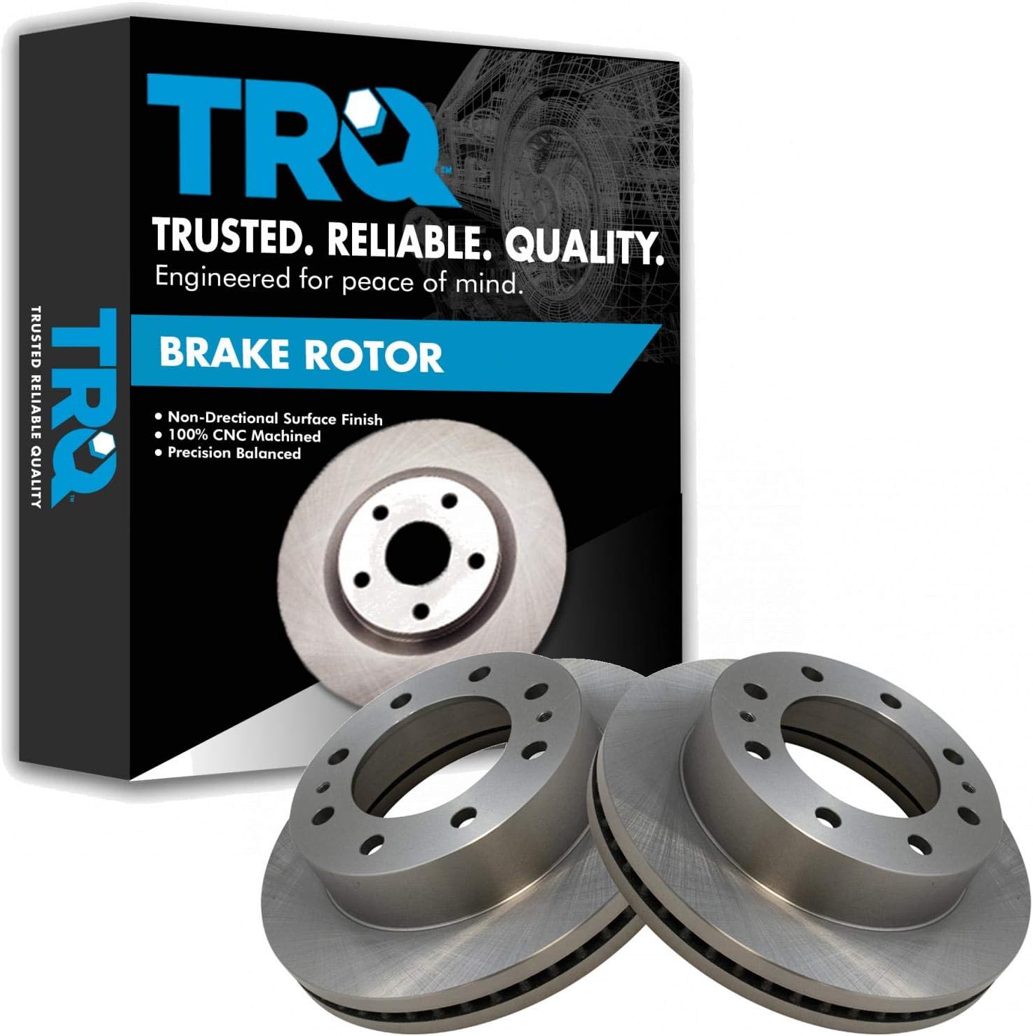 TRQ Front Disc Brake Rotor Pair Set for GMC Chevy Express Van Pickup Truck