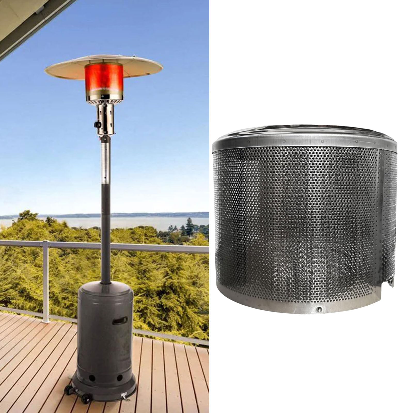 Bruciatore in acciaio inox, universale, per riscaldamento esterno, per patios esterni, compatibile con terrazze, accessorio più caldo