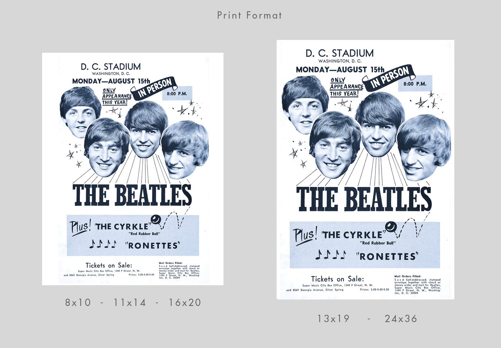 Amazon.com: The Beatles Washington D.C. - Concert Poster print (16