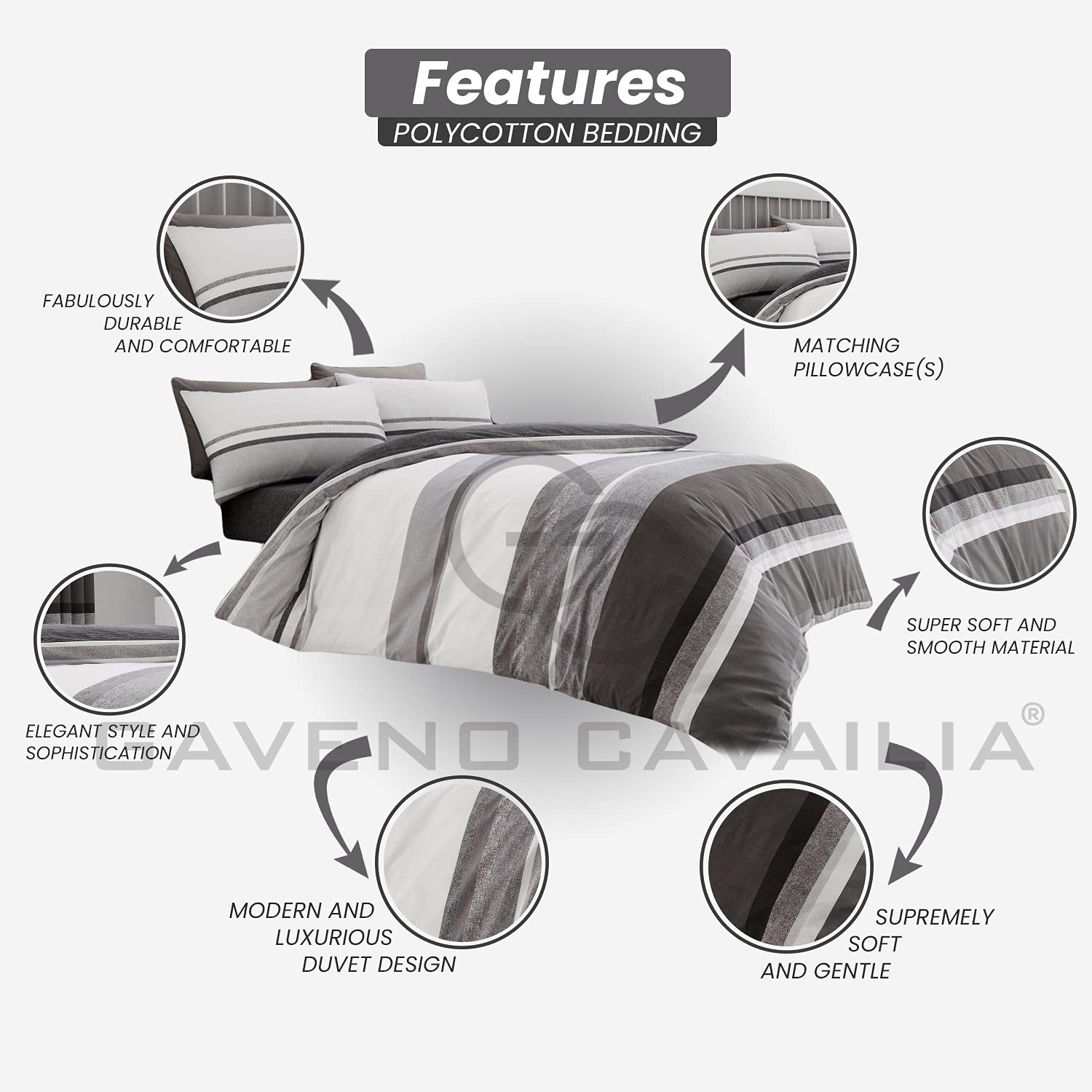 Set Copripiumino Singolo In Puro Cotone Con Fantasia Paisley – Reversibile Con Federa, Morbido E Traspirante, Grigio