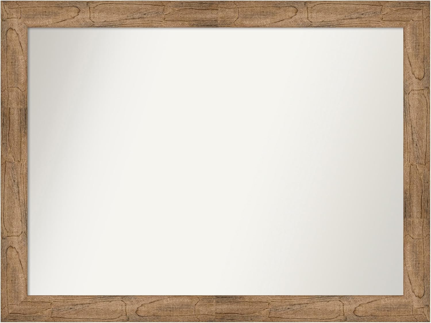Amanti Art Brown Bathroom Mirror for Over Sink, 36x48 Custom Made Owl Brown Rectangle Vanity Mirror, Oversize Country Rustic Wood Frame, Hangs Horizonally and Vertically, Wall Decor