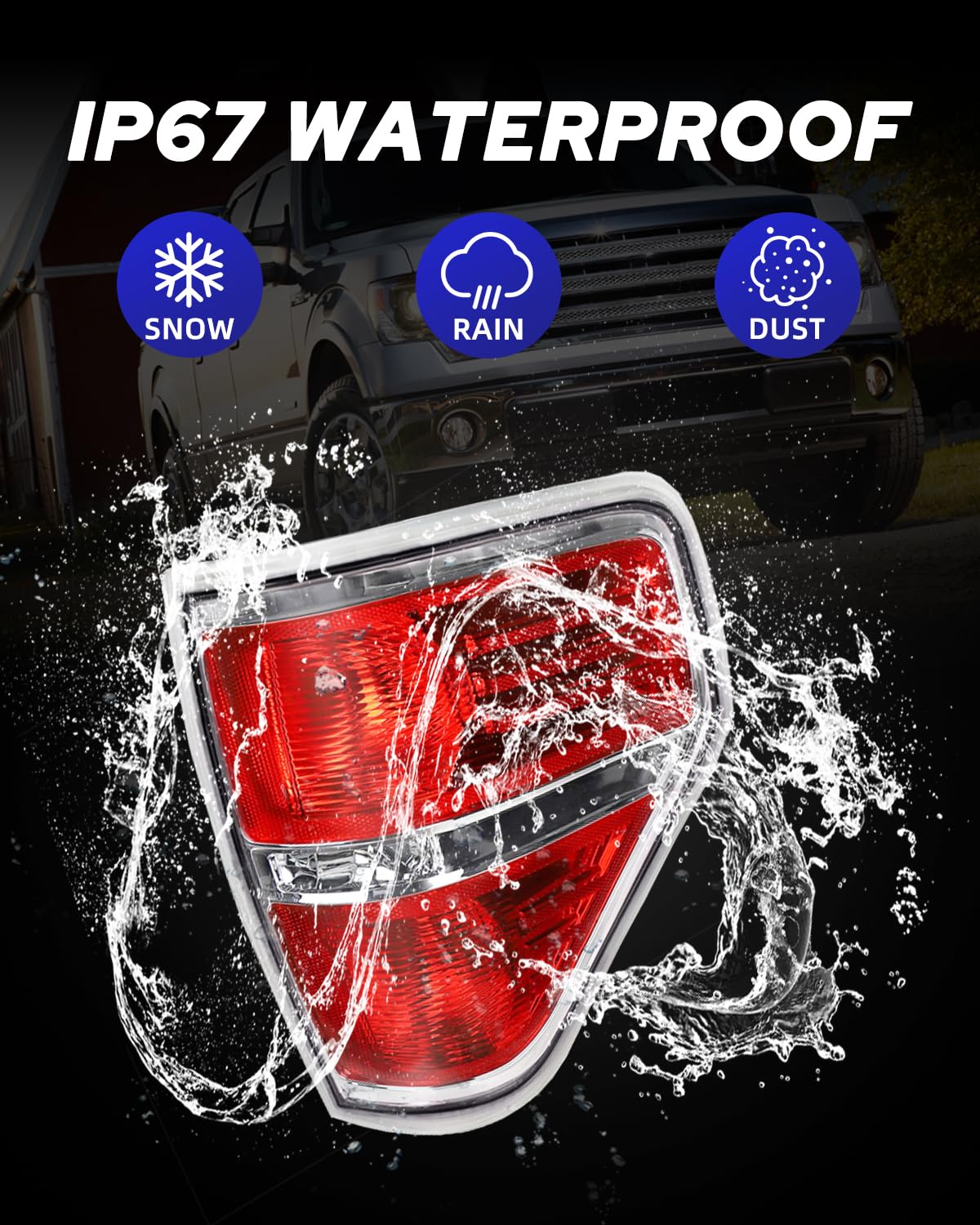 AUTOONE F150 Tail Light Assembly Rear Lamps Replacement for 2009 2010 2011 2012 2013 2014 Ford F-150, Driver & Passenger Side