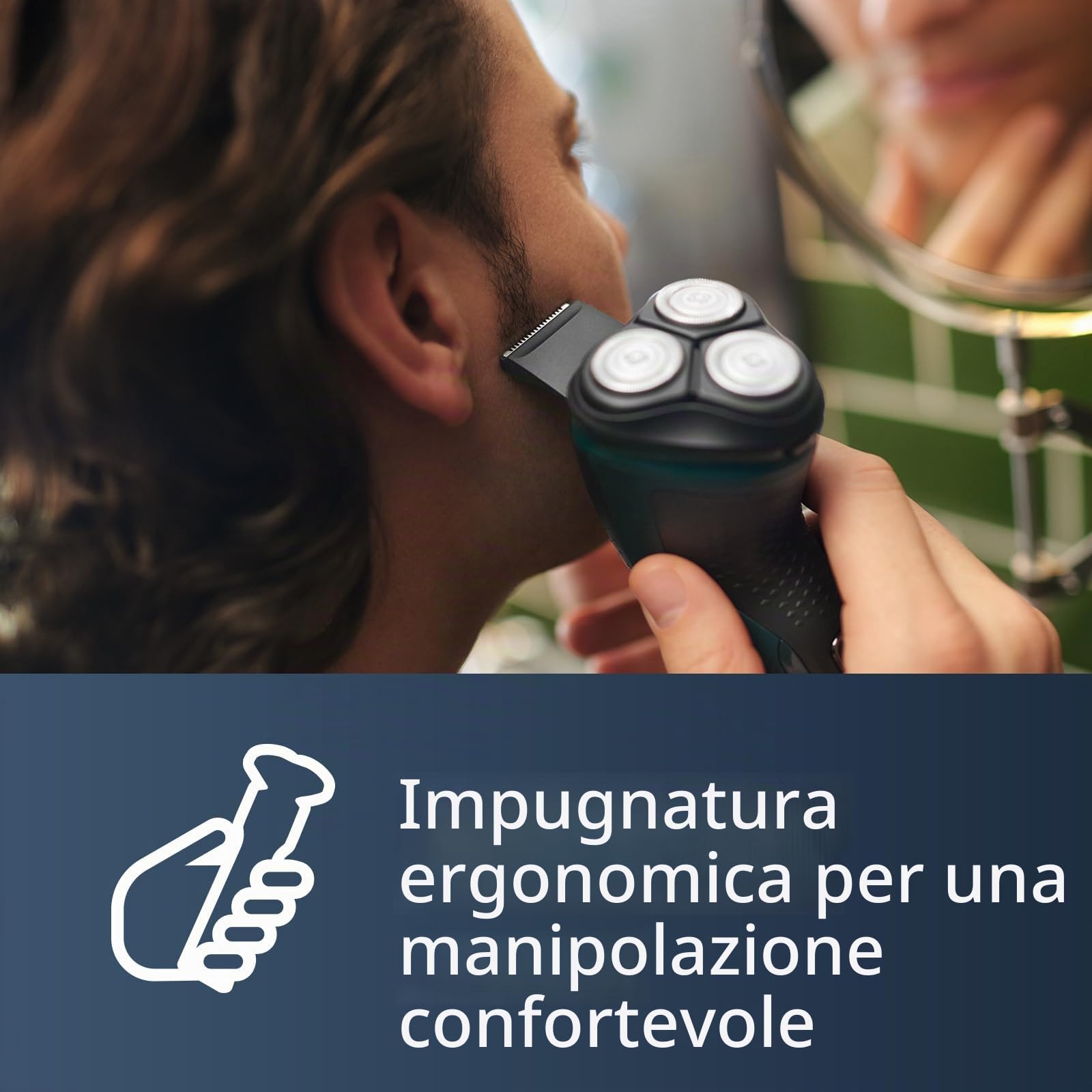 Philips Norelco Shaver 1100, con lame Comfort Cut e testine flessibili 4D (solo per uso con filo), S1016/90